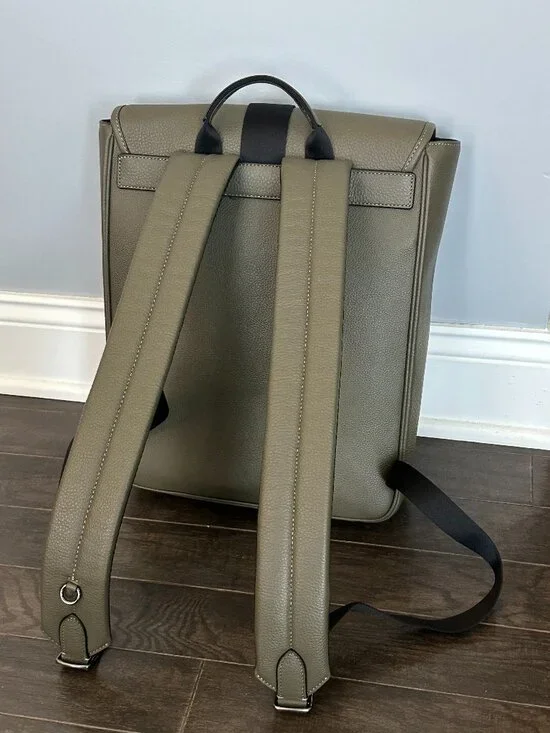 Coach Olive Green Blaine Pebble Leather Backpack *NWOT* - Picture 2 of 15